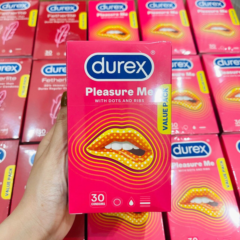 Bao Cao Su Có Gai Durex Pleasure Me Từ Úc Thiết Kế Bổ Sung Gân Và Chấm Tăng Hứng Phấn Làm Hài Lòng Cho Cả 2 - Hộp 30c