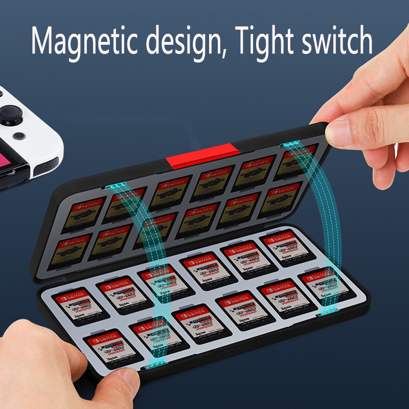 Hộp Đựng Thẻ Chơi Game Nintendo Switch Từ Tính 24 Trong 1 Tiện Dụng