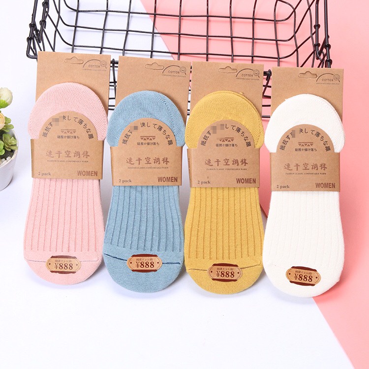 Tất nữ vớ nữ cổ ngắn set 3 đôi  cute dễ thương phong cách Hàn Quốc kèm túi- Vati shop