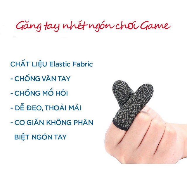 [Freeship] Bao 2 Găng Bọc Ngón Tay chơi game mobile chống mồ hôi tay bằng sợi carbon cấp 2 ngón, tăng độ nhạy cảm ứng.