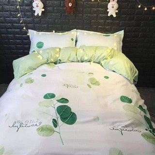 Bộ vỏ chăn ga gối poly cotton lá