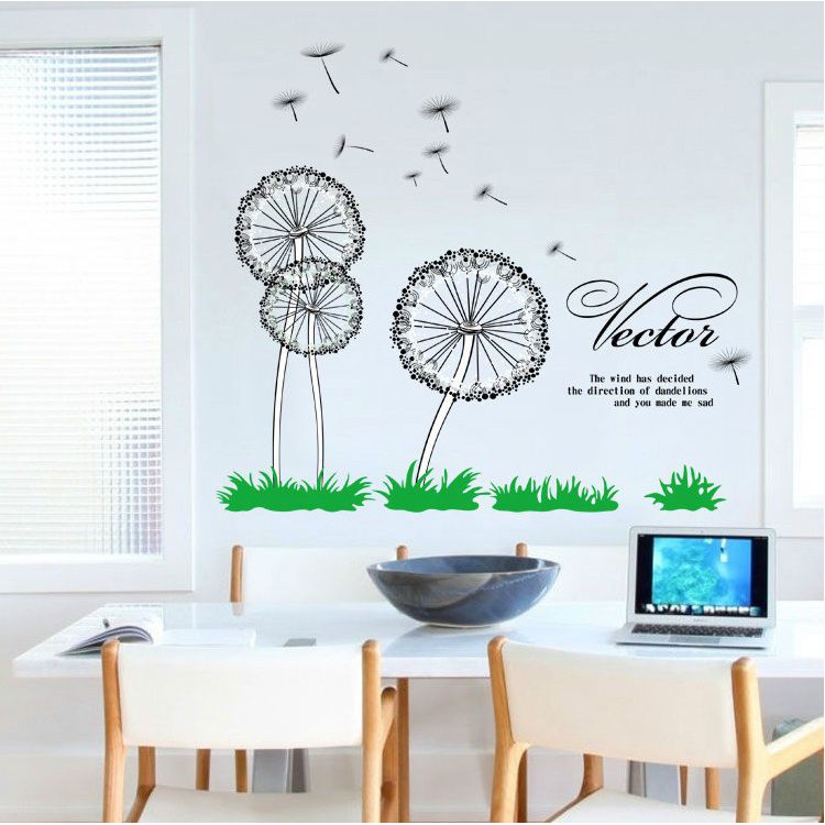 COMBO 4 bộ decal dán tường Hoa dán trang trí phòng khách - phòng ngủ (inbox shop chọn mẫu)