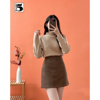 Chân váy nữ chữ A chất dạ mịn kẻ caro mờ lót quần Twentyfive 3959