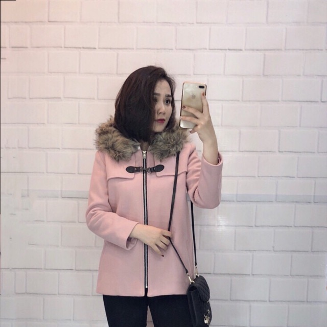 Áo dạ mũ lông xuất dư