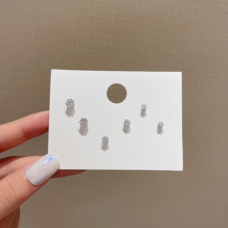 3 Đôi bông tai đính đá đơn giản thời trang cho nữ