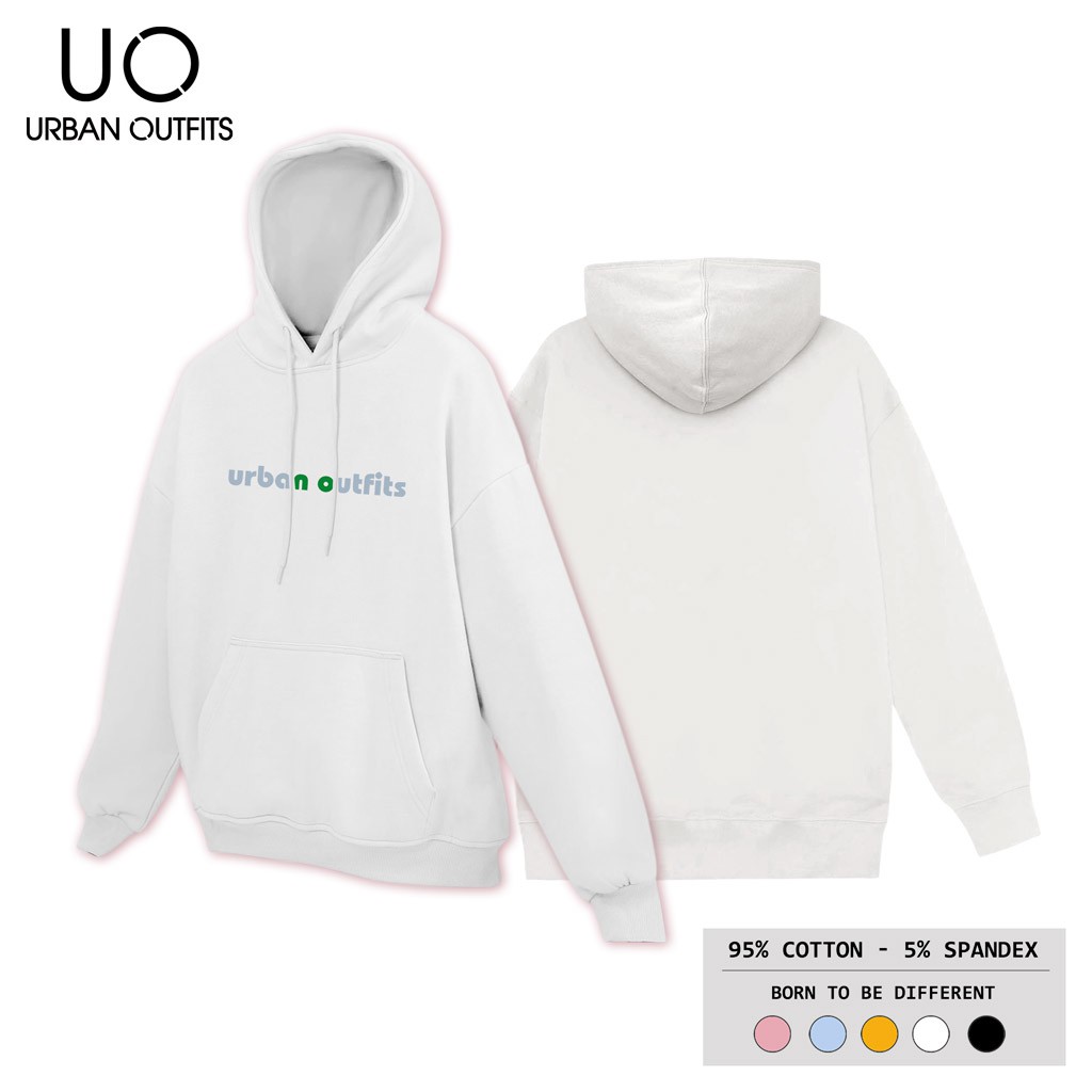 Hàng OUTLET 2 Màu HOO00 Áo Hoodie Nam Nữ Form Rộng URBAN OUTFITS In Chữ UO Thun Cotton Nỉ