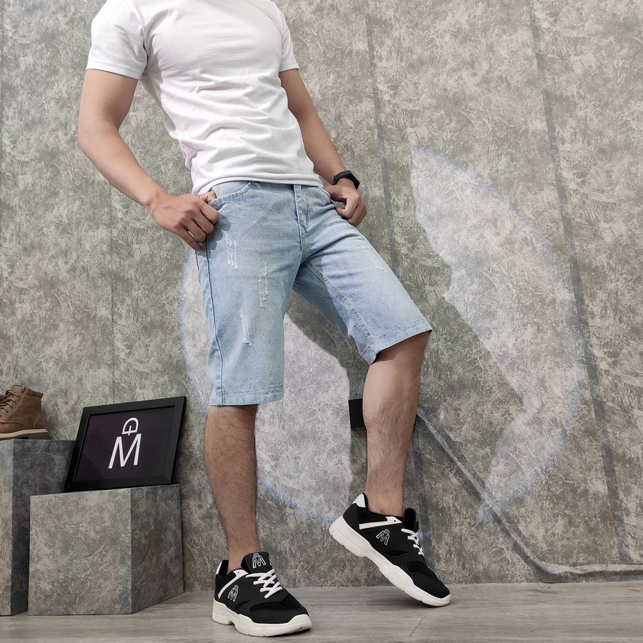 Quần short jean nam MĐ Q414 xanh bạc | BigBuy360 - bigbuy360.vn