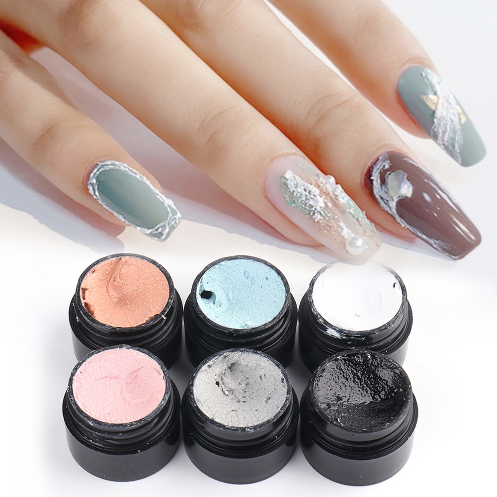 Thạch cao trang trí móng 3D nghệ thuật dung tích 5ml DIY nhiều màu tùy chọn