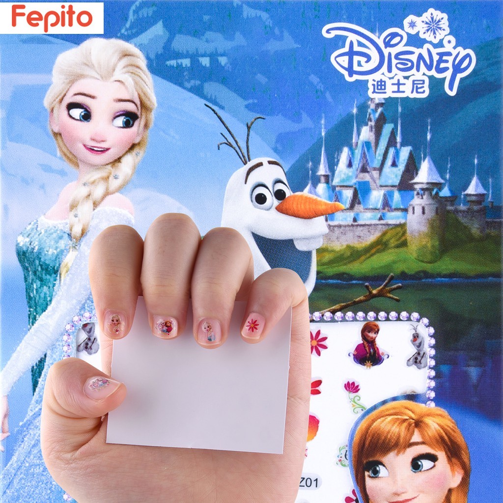 Set 5 Tấm Miếng Dán Móng Tay 3d Không Độc Hại Chống Thấm Nước Họa Tiết Hoạt Hình