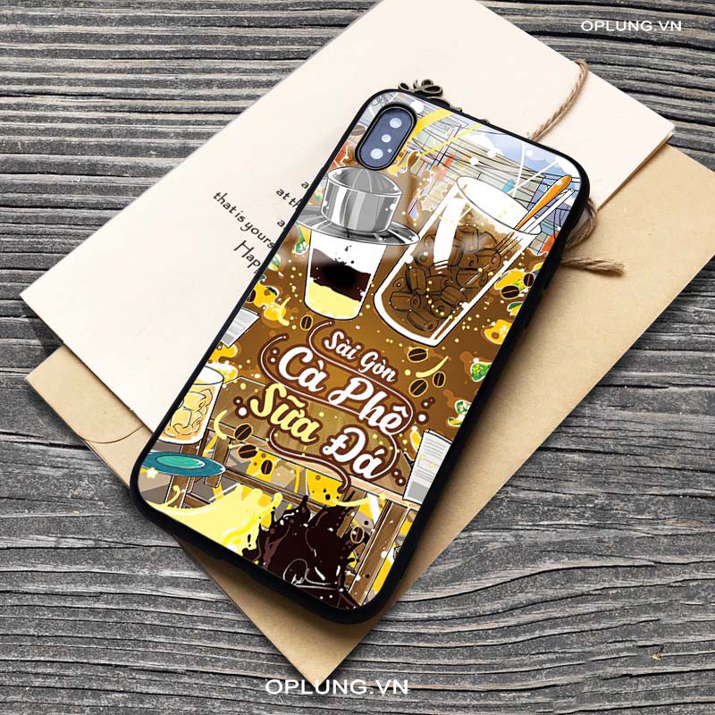 Ốp lưng iphone ốp kính iphone Sài Gòn Cafe Sữa Đá k263