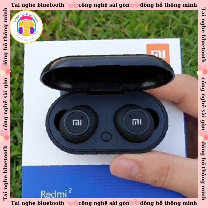 Tai nghe blutooth MI🌟 FREE SHIP🌟 - Tai nghe AirDots Redmie Đen True Wireless Công Nghệ 5.0