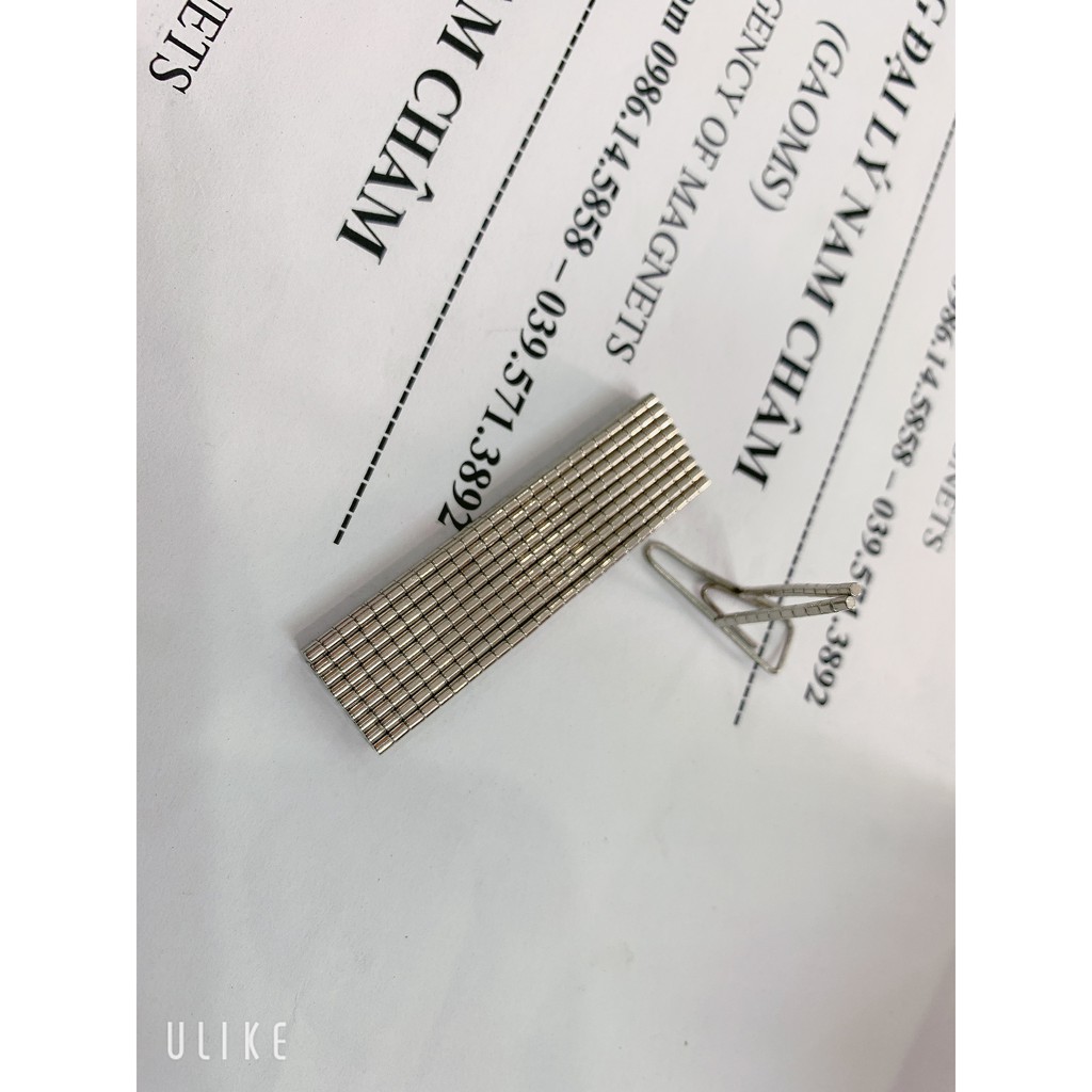 100 viên nam châm mini 1,5x2mm, nam châm trắng đất hiếm kích thước nhỏ D1,5mm dày 2mm