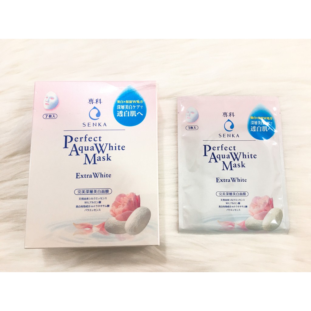 Mặt Nạ Dưỡng Da Trắng Hồng Senka Perfect Aqua White Mask Extra White (23g)