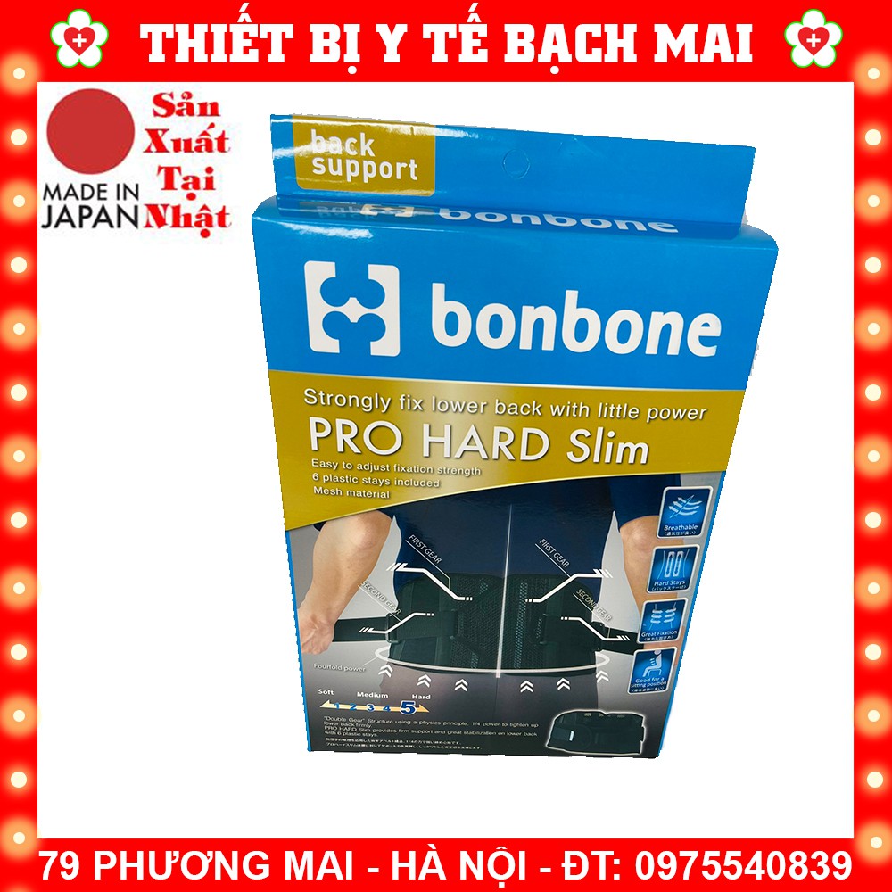 Đai Cột Sống Thắt Lưng Bonbone Pro Hard Slim Nhật Bản - HỖ TRỢ THOÁT VỊ, THOÁI HÓA LƯNG