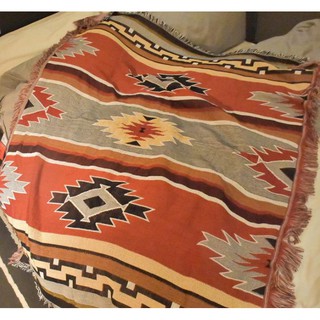 Thảm treo tường họa tiết vintage chăn trải shopha chống bụi, phong cách boho vintage freestyle