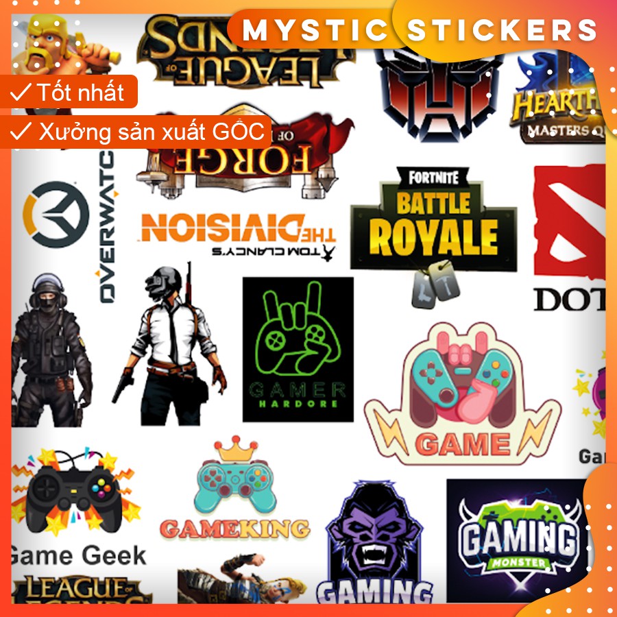 [GAME] 108 Sticker chống nước/dán xe laptop mũ bảo hiểm vali...