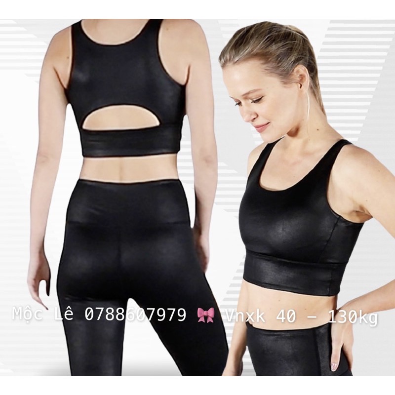 (50-70kg) Áo Bra da tập gym yoga vnxk đen nhám sport bra