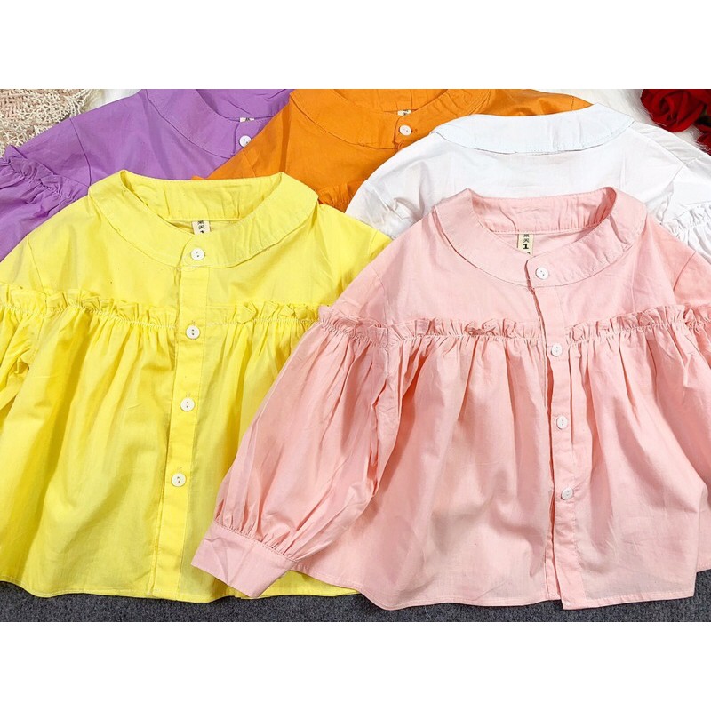 Áo sơ mi dáng babydoll cho bé gái size 15kg-30kg