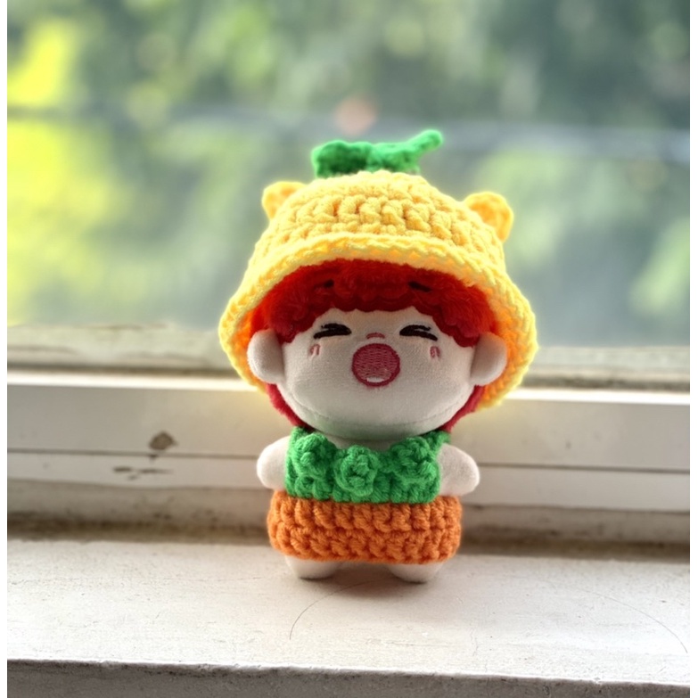 Set mũ mầm cà rốt cho doll 10cm