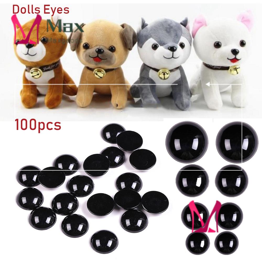 Set 100 Mắt Gấu Bằng Nhựa Nỉ Màu Đen 3-12mm Làm Thú Nhồi Bông DIY Cho Bé
