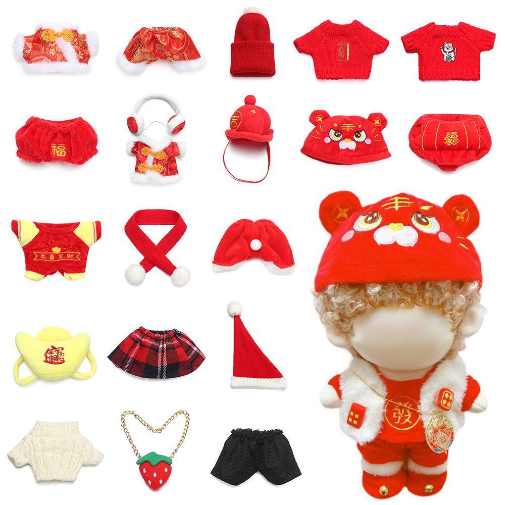 NIUYOU Dolls Clothing Tang Costume New year's Red Clothes Matching DIY Accessories