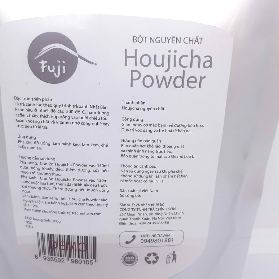 Bột Trà Rang Nguyên Chất Houjicha Powder 100g - Chính Sơn