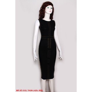 Đầm dự tiệc có hình thật- 2123_Vàng, Đen_S,M,L,XL