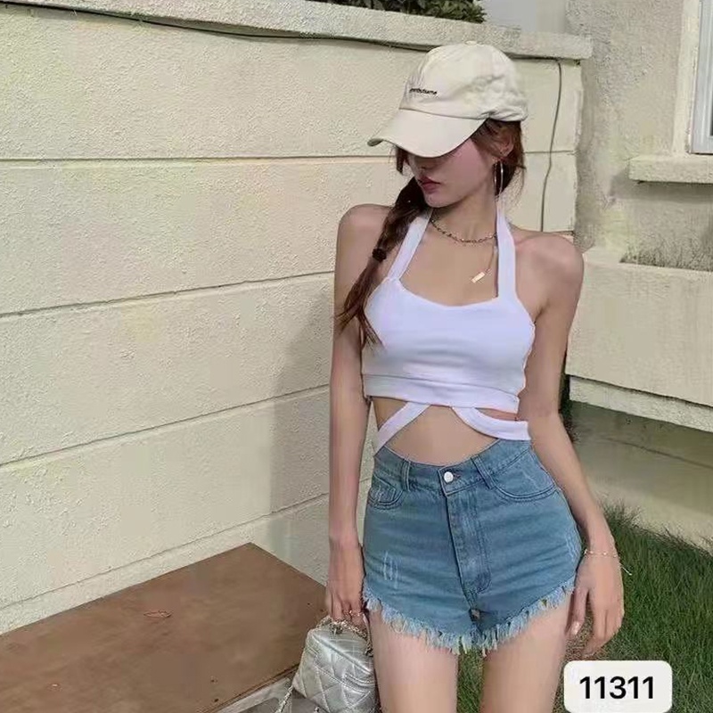 DUNEA Đầm Hai Dây Cột Dây Hở Lưng Phong Cách Quyến Rũ