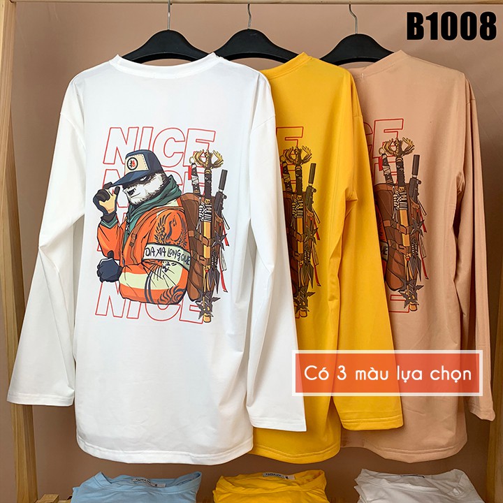 Áo thun dài tay mùa thu đông Wado cho nam nữ chất cotton mềm mịn dáng áo oversize, in hình mã B1008 | BigBuy360 - bigbuy360.vn