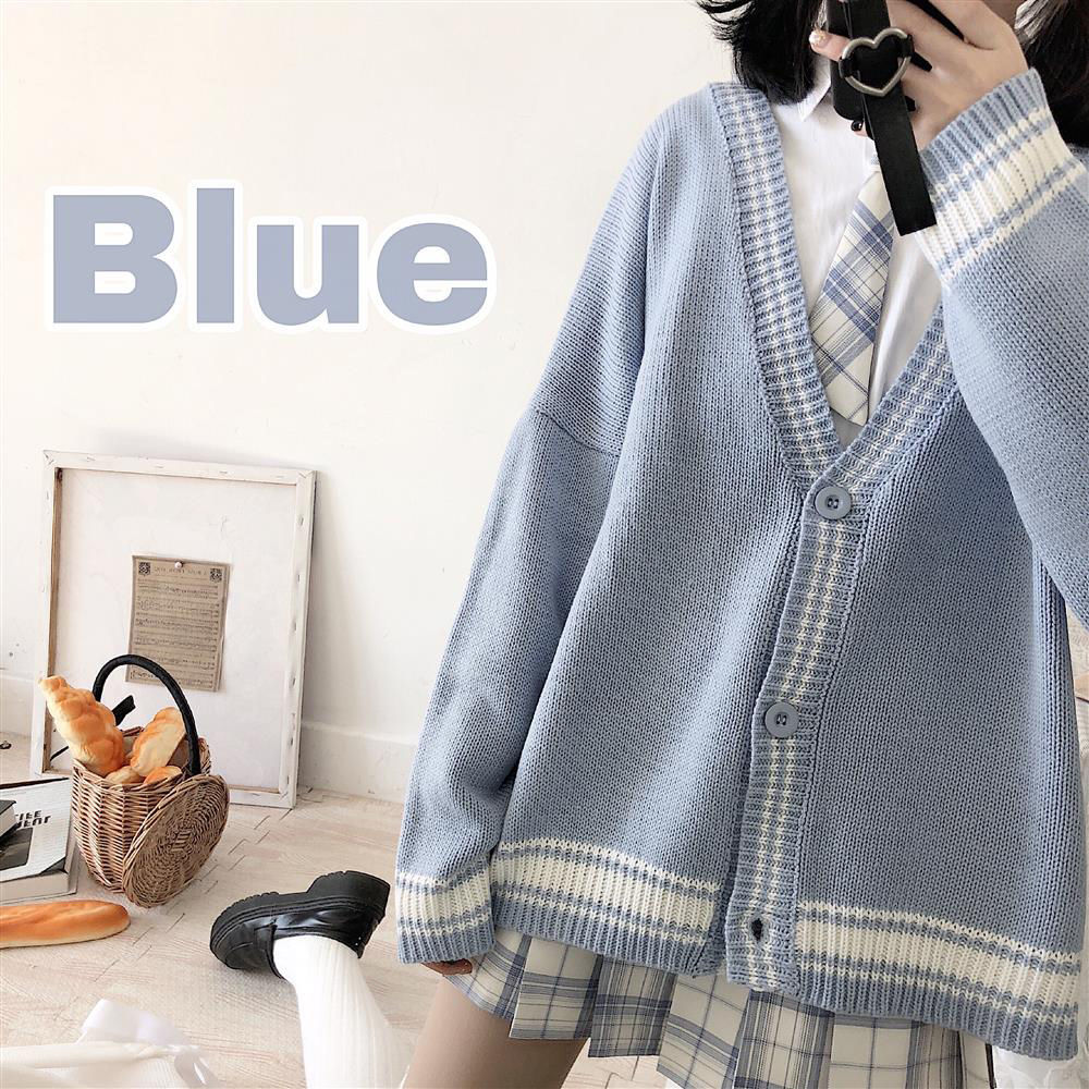 Đồng Phục Học Sinh/ Áo Khoác Len/ Chân Váy Xếp Ly Xinh Xắn Cho Nữ