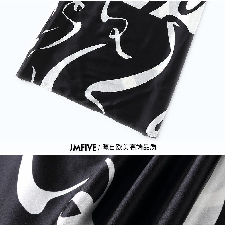 2020 new silk print dress women summer temperament round neck loose and thin mother's medium length A-line skirt | BigBuy360 - bigbuy360.vn