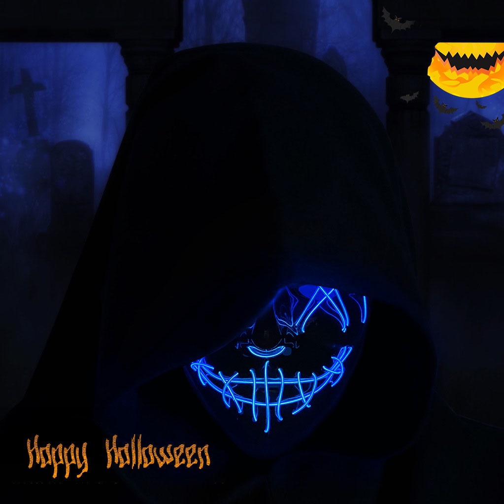 Mặt Nạ Hóa Trang Halloween Có Đèn LED Nhiều Màu Sắc Độc Đáo