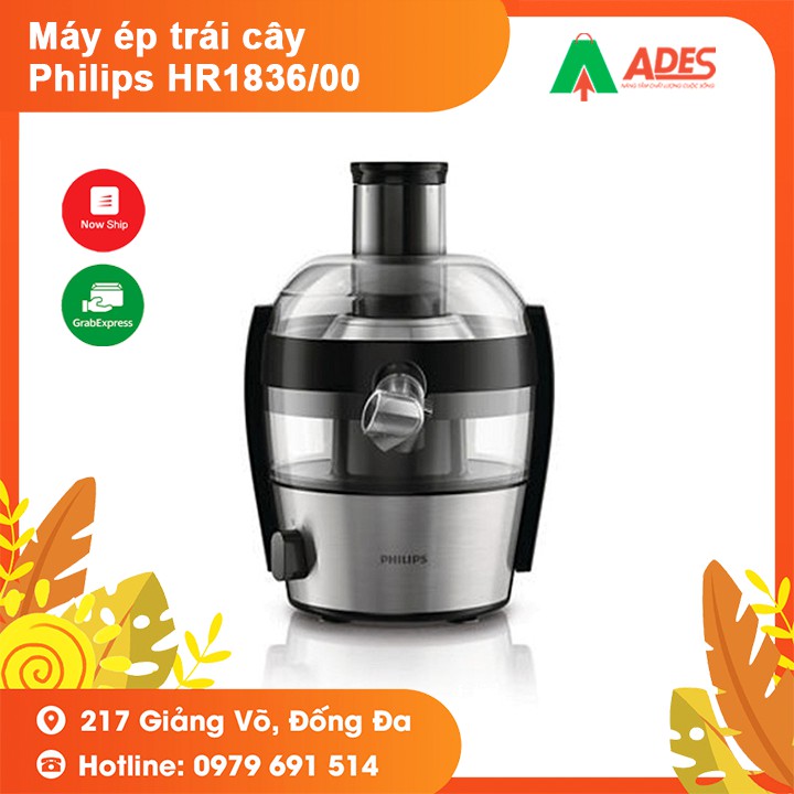 [Mã 33ELSALE hoàn 7% xu đơn 300k] Máy ép trái cây Philips HR1836/00 - Hàng chính hãng