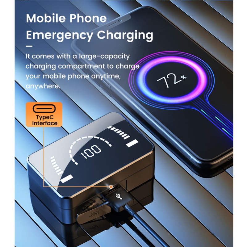 1 Bộ Tai Nghe Nhét Tai Không Dây Bluetooth Có Thể Sạc Lại