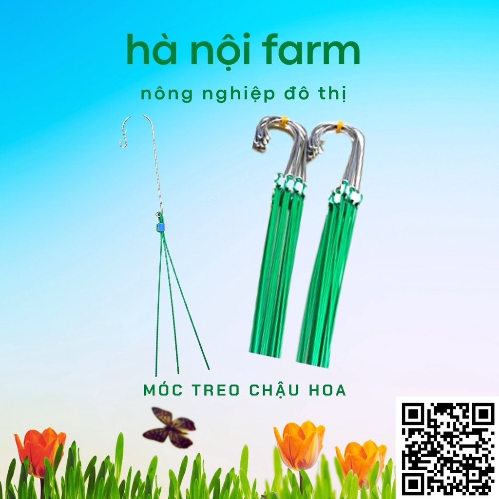 Combo 5 Móc kẽm bọc nhựa treo chậu loại đẹp dài 80cm