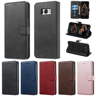 Bao da bò điện thoại nắp lật chính hãng cho Samsung S7 edge S8 plus