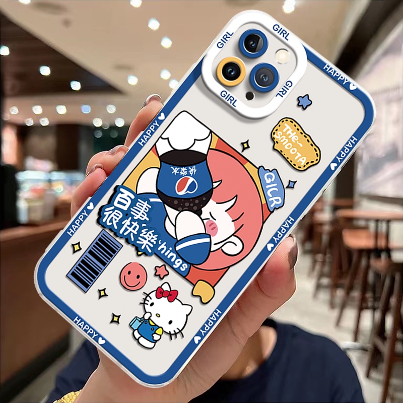 Ốp Điện Thoại Silicon TPU Mềm Trong Suốt In Họa Tiết Dễ Thương Cho IPhone 14 13 12 11 Pro X XR XS Max 6 6S 7 8 Plus