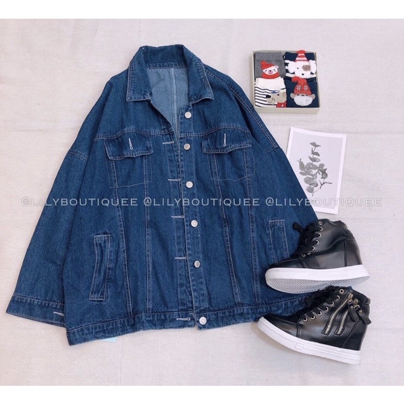 Áo khoác jeans denim oversize form rộng