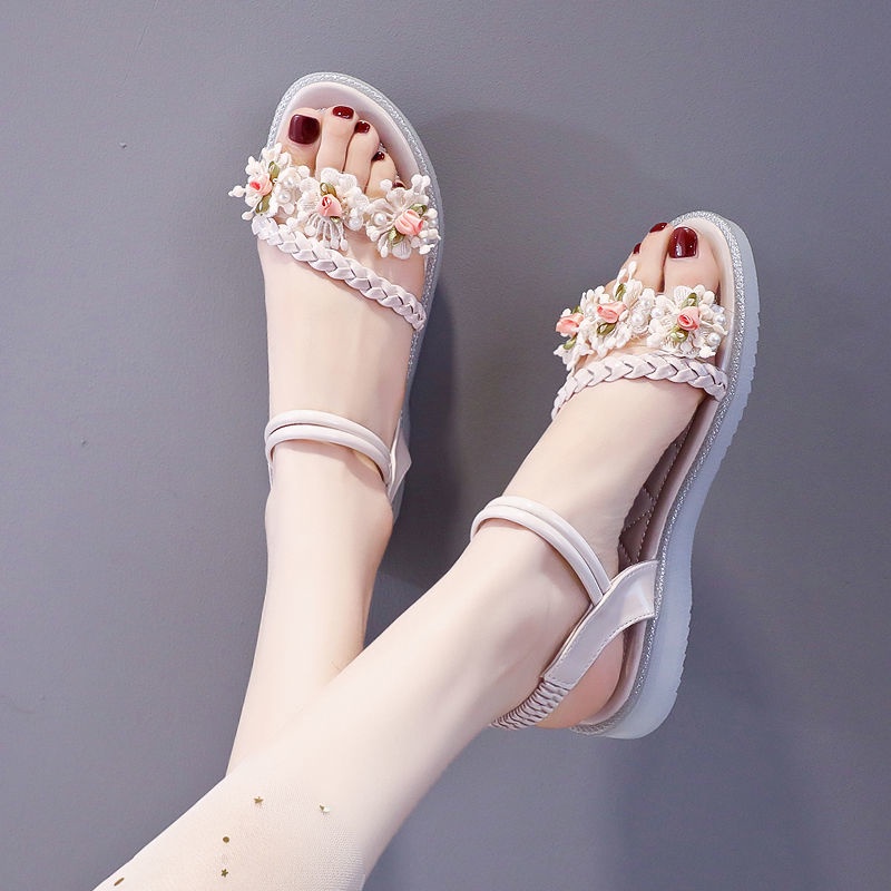 Giày Sandal Đế Bằng Phong Cách La Mã Thời Trang Mùa Xuân Mới 2022 Cho Nữ