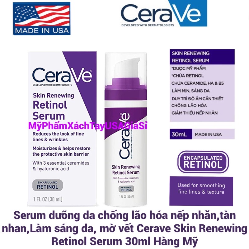 [HàngMỹ]Serum dưỡng da chống lão hóa Cerave Skin Renewing Cream Serum