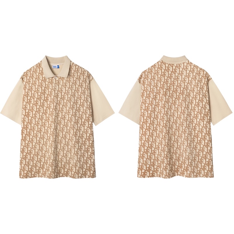 LOCAL BRAND REE - ÁO POLO MONOGRAM PIXEL MÀU BE