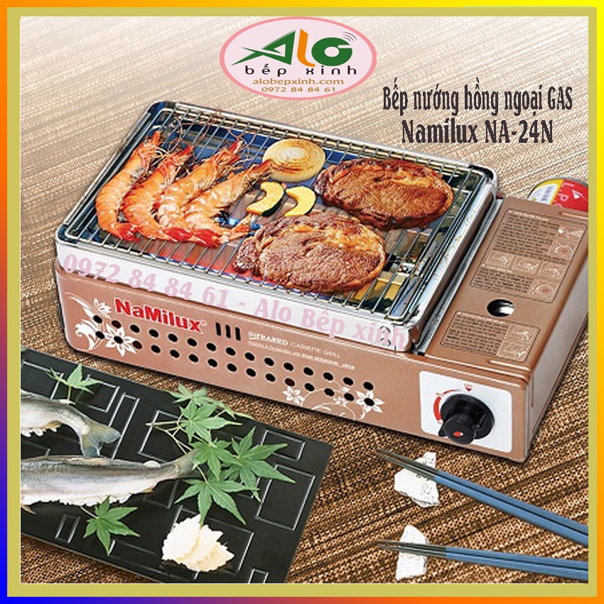 Bếp nướng hồng ngoại Namilux NA-24N / Bếp nướng ga mini Namilux - nhỏ gọn tiện dụng - chống cháy nổi - Alo Bếp xinh