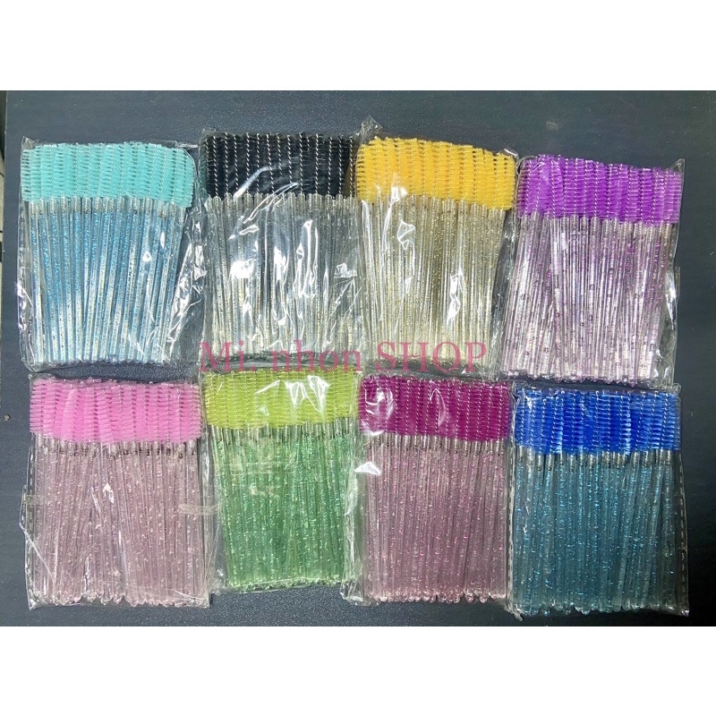 Cọ xoắn chải mi mày cán nhũ kim tuyến mix đủ màu