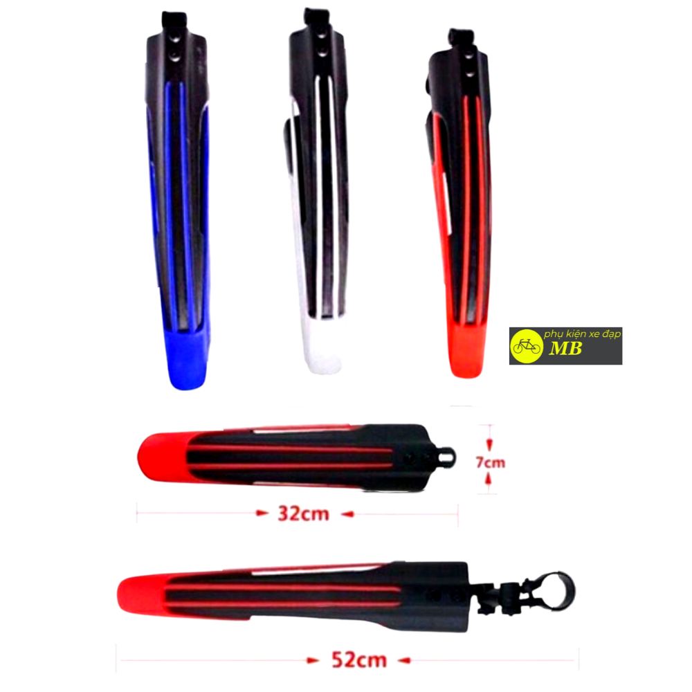 Bộ 2 dè chắn bùn xe đạp thể thao trước sau nhiều màu sắc cao cấp CB03