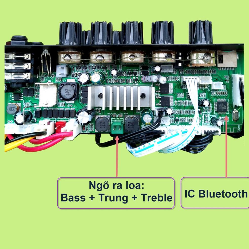 Mạch loa kéo LIVESTREAM DSP lập trình chống hú IC MD9840 công suất 65W – 130W, Bluetooth thế hệ mới, có Guitar điện