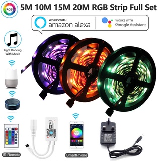 Dây đèn led 5m 10m 20m 5050 rgb 12 v 3a điều khiển từ xa wifi điều khiển từ xa tiện dụng