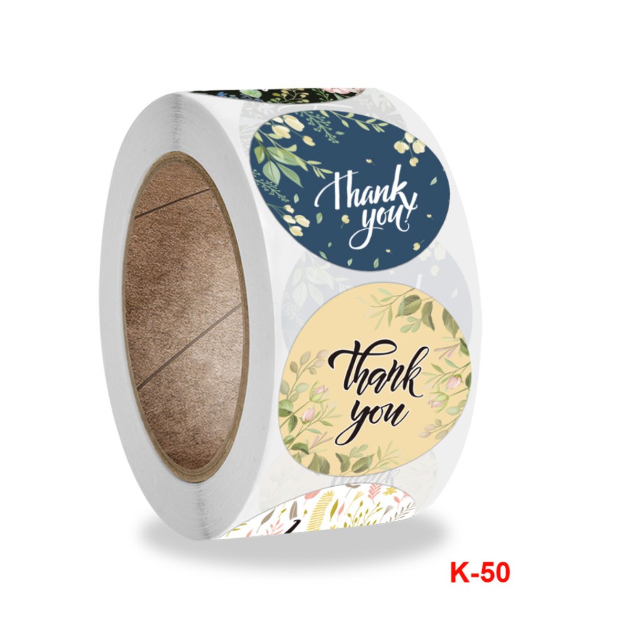 Sticker thank you Dán nhãn cảm ơn Cuộn 500 miếng STICK014