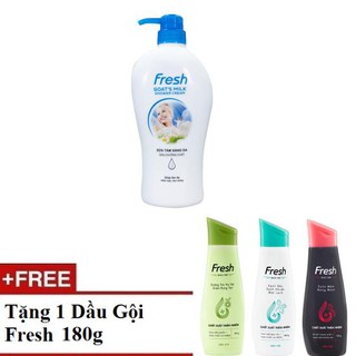 Sữa tắm dê sáng da FRESH N43 550g + + Tặng 1 Dầu gội Fresh 180g bất kỳ
