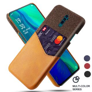 Ốp điện thoại da chống sốc có ngăn thẻ sang trọng cho OPPO Reno 10X Zoom Reno A Reno Ace 2