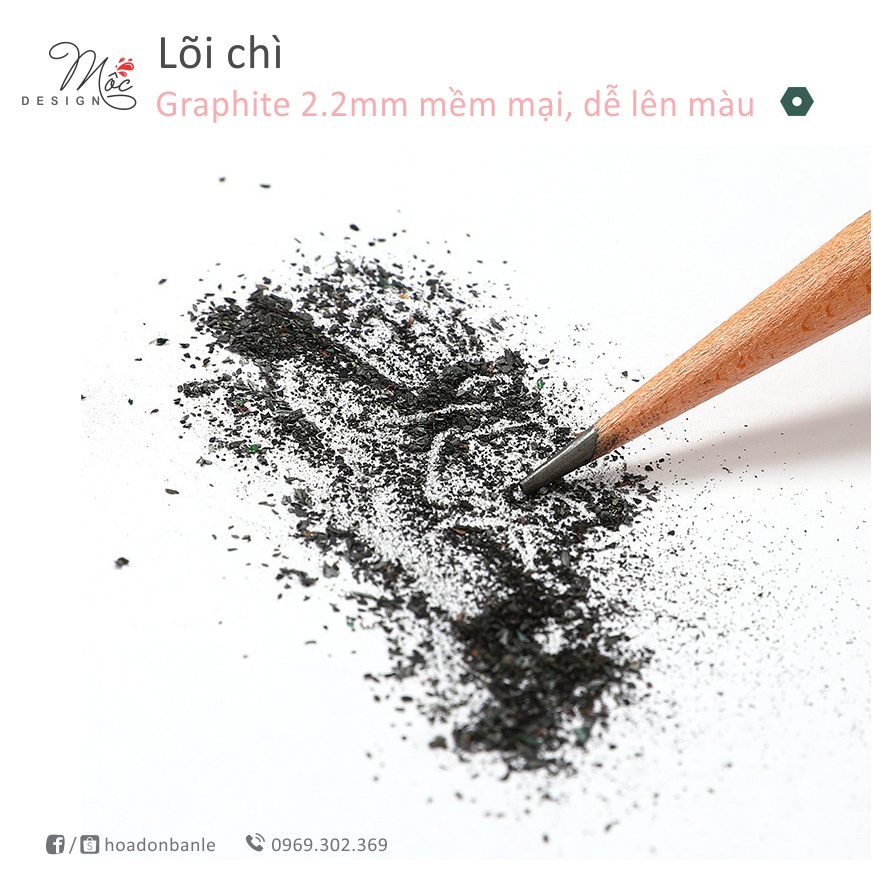 Set 10 bút chì lục giác loại 2B/HB vẽ mỹ thuật, làm bài tập nhạy với máy chấm thi
